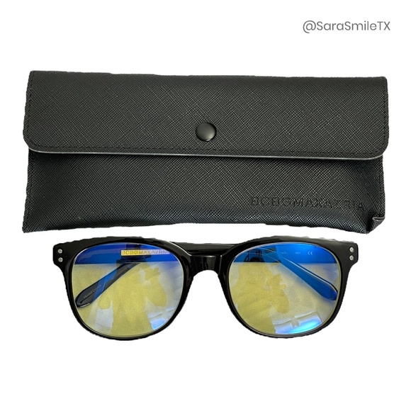 BCBGMAXAZRIA Black Framed Blue Light Blocker Glasses w/ Original Case - NWOT - Picture 2 of 12
